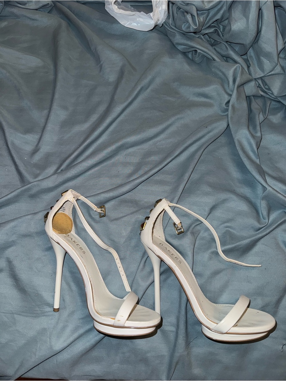 White Platform sexy 4 inch skinny thin y2k 2000 gold silver hot fun studs rocker